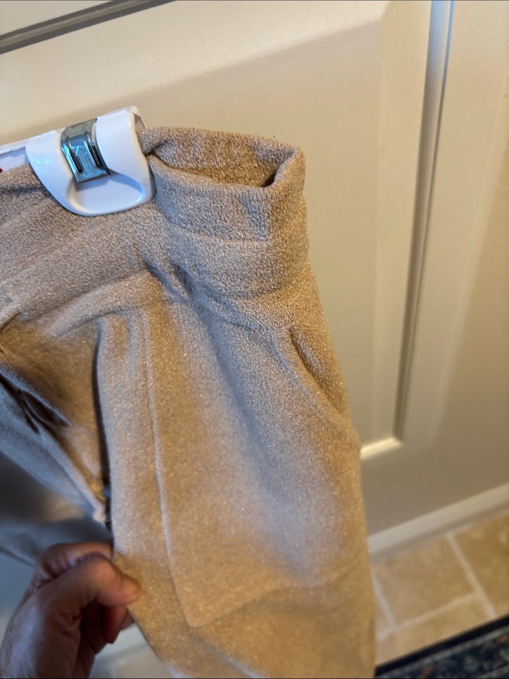 Barefoot Dreams Cozy Drawstring Joggers in Tan - Picture 6 of 7